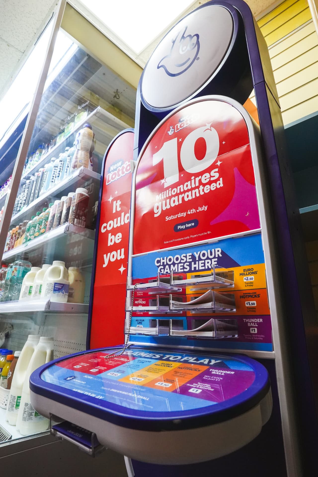 National Lottery terminal in store
